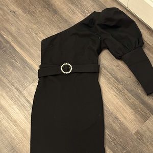 Lavish Alice Black one shoulder dress